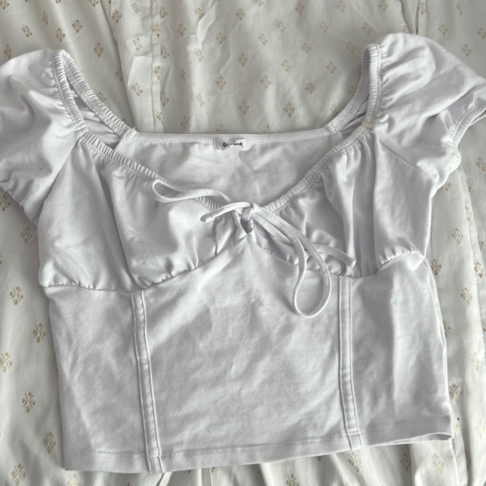 Garage White tie top xs